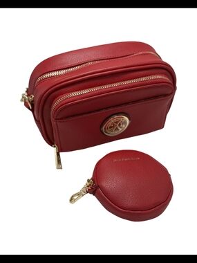 CXL Red Women's Crossbody Camera Bag with coin pouch